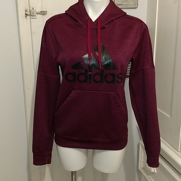 adidas Tops - Adidas fuschia pull-over hoodie Sz M